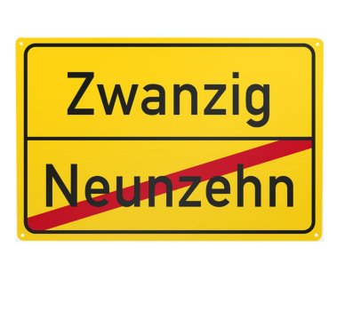 Blechschild Neunzehn/Zwanzig