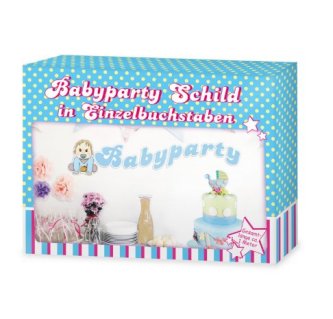 Babyparty Schild blau fr Jungen