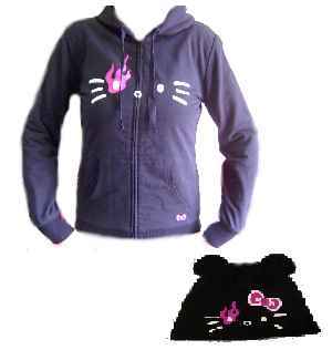 Hello Kitty Wende Sweatjacke Black Hoodie