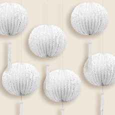 Hochzeit weie Lampion, 6 Stck