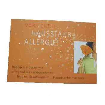 Postkarte - Hausstaub Allergie