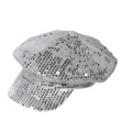 Disco - Pailletten Silber Cap