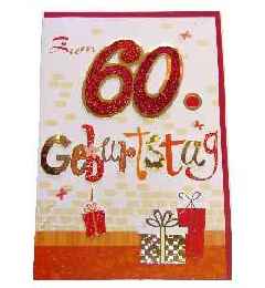 3 D Geburtstag Glckwunschkarte 60