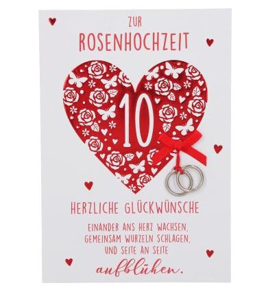 Zur Rosenhochzeit Glckwunschkarte