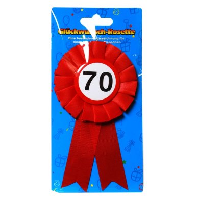 Anstecker Rosette zum 70. Geburtstag