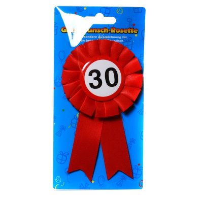 Anstecker Rosette zum 30. Geburtstag