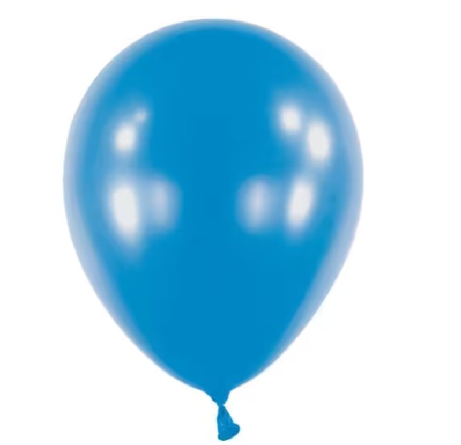 Luftballon Metallic blau rund 30 cm, 10 St�ck