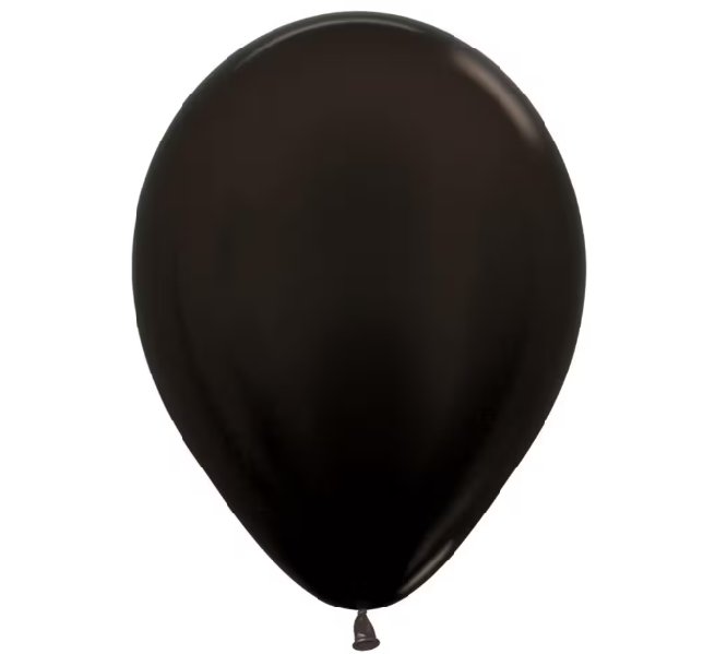 Luftballon Metallic schwarz rund 30 cm, 10 St�ck