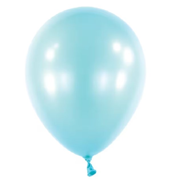 Luftballon Metallic hellblau rund 30 cm, 10 St�ck