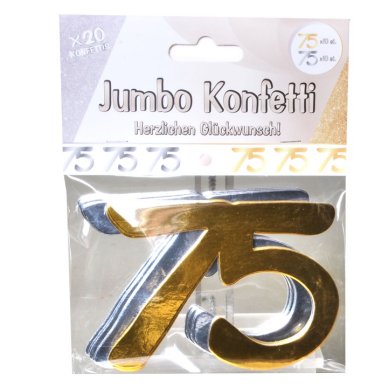 Jumbo-Konfetti 75, silber/gold, 20-tlg.