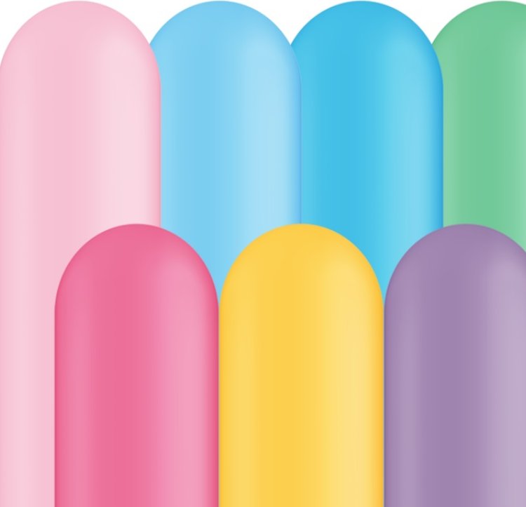 Modellierballons, Pastell - 100 Stck