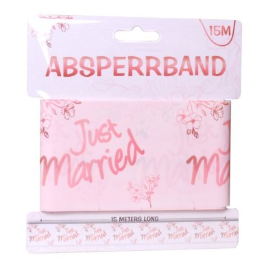 Absperrband Just Married, rosa