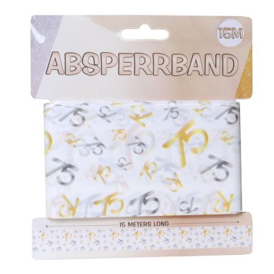 Absperrband mit Zahl 75, silber/gold