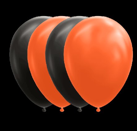 Luftballons in orange/schwarz, 10 Stck