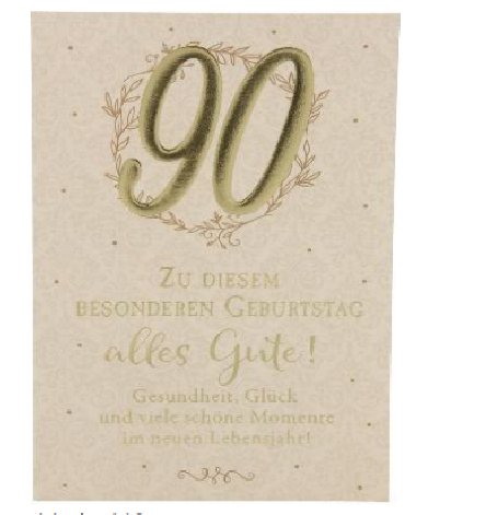 Karte zum 90.Geburtstag