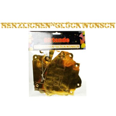 Herzlichen Glckwunsch Girlande, gold