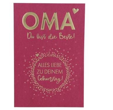 Oma Karte - Du bist die Beste !