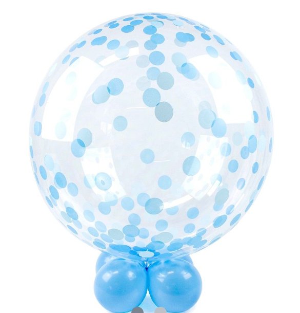 Ballon Stretch blaue Punkte