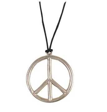 Hippie Peace Kette, silber