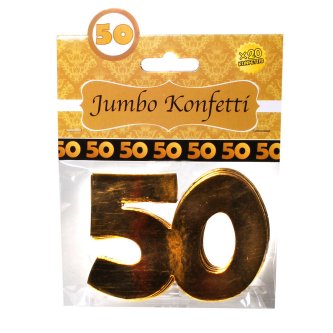 Jumbo-Konfetti Zahl 50, gold