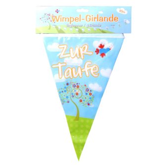 Wimpel Girlande Zur Taufe, 10m