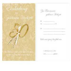 Goldene Hochzeit - Einladungskarten