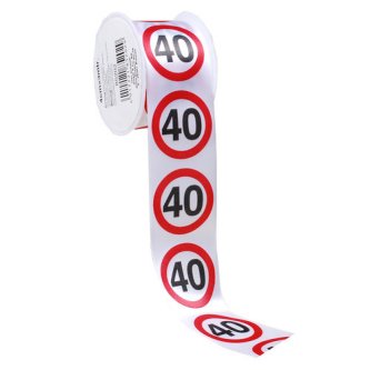 Geschenkband Verkehrsschild 40