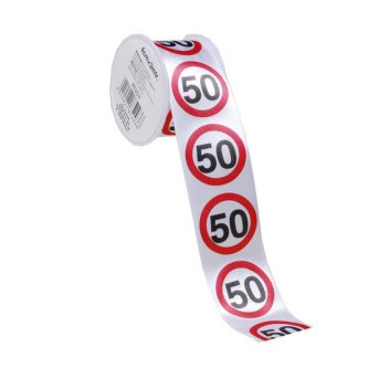 Geschenkband Verkehrsschild 50