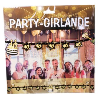 Party Girlande 40, schwarz/gold