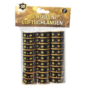 Luftschlangen 50, schwarz/gold