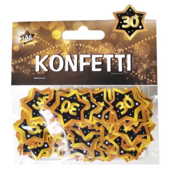 Konfetti 30, schwarz/gold