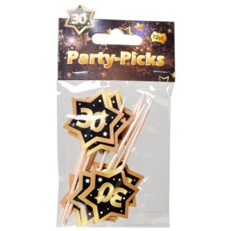 Party Picks 30, schwarz/gold