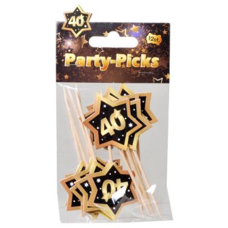 Party Picks 40, schwarz/gold