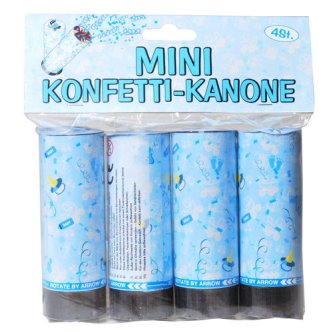 Konfetti Kanonen Zur Geburt / blau, 4 Stck