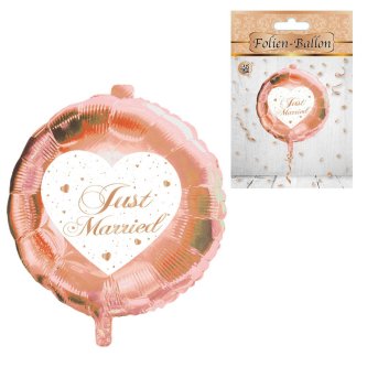 Ballon mit Druck Just Married, rose