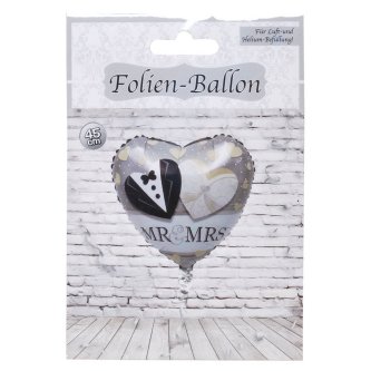 Folien-Ballon herzfrmig Mr. & Mrs.