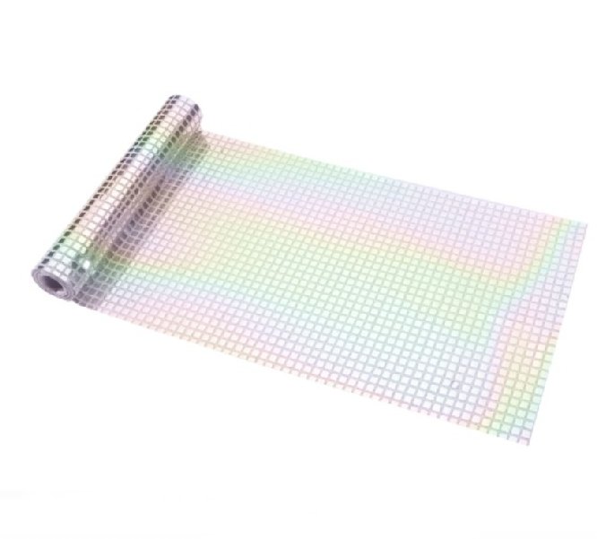 Tischl�ufer Silber mit Effekt, 3m x 28 cm