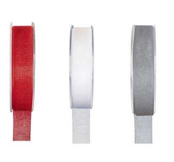 Organzaband, 20m -silber - 1,5 cm