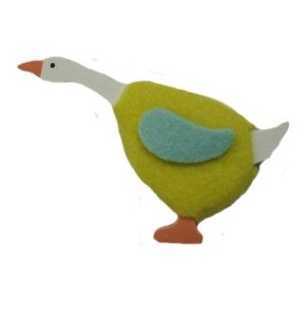 Holz Gans mit Plsch Pullover
