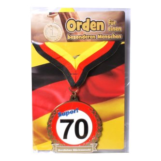 Orden 70 mit Karte und Umschlag