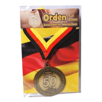 Orden 50 mit Karte und Umschlag