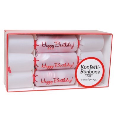 Konfetti Bonbon Zahl 50, 6-tlg.