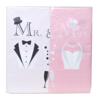 IHR-Serviette Mr & Mrs pink 