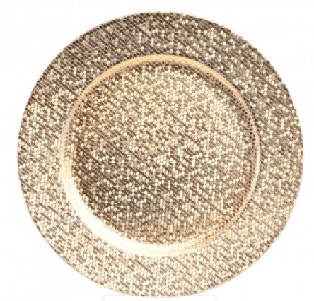 Goldener Dekoteller, Glamour, 33 cm