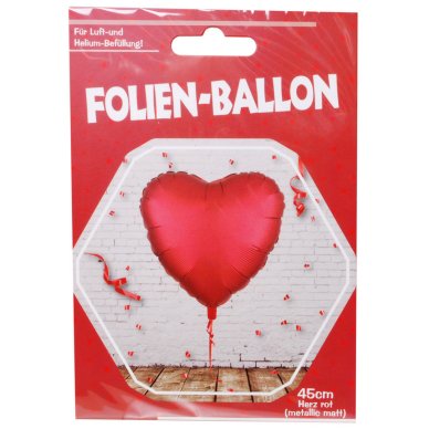 Folienballon Herz, rot - satiniert