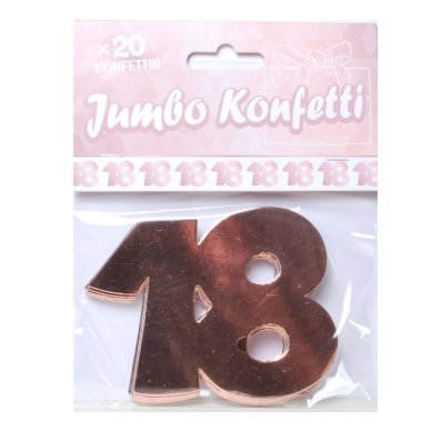 Jumbo-Konfetti 18, 20-tlg., rosgold