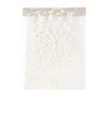 Tischlufer Oriental weiss/silber