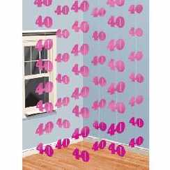 Deko 40. Geburtstag H�ngegirlande,pink