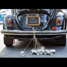 Ballonweitflugkarten - Just Married Auto