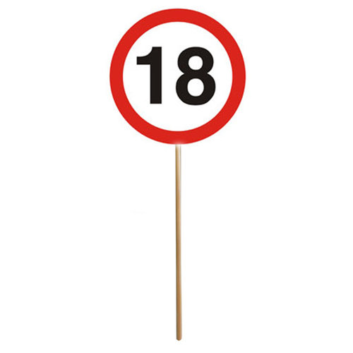 Verkehrschild Stecker mit Zahl 18